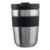 Stainless steel double-walled drinking mug 300 ml Keith black/silver | No Branding | not available | not available