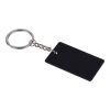 Recycled stainless steel rectangular keychain Jax black | No Branding | not available | not available