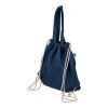 Recycled denim drawstring bag Dex blue | No Branding