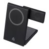 Recycled ABS 3-in-1 magnetic wireless charger Valerio black | No Branding