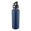 Recycled stainless steel double-walled bottle (600 ml) Mace black | No Branding