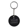 Recycled stainless steel soccer ball keychain Ciro black | No Branding