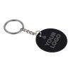 Recycled stainless steel round keychain Risa black | No Branding