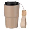 Stainless steel double walled mug Louisa beige