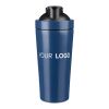 Recycled stainless steel single-walled drinking bottle (750 ml) Orla cobalt blue
