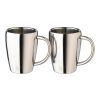 Stainless steel double walled mugs Naya silver