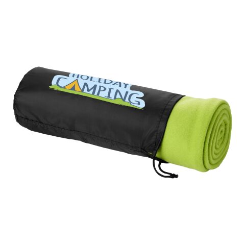 Huggy fleece plaid blanket with carry pouch Standard | Lime | No Branding | not available | not available | not available