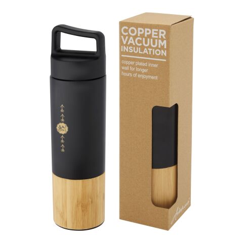 Torne 540 ml copper vacuum insulated stainless steel bottle with bamboo outer wall Standard | Solid black | No Branding | not available | not available