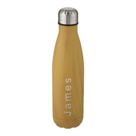 Cove 500 ml vacuum insulated stainless steel bottle with wood print Standard | Heather natural | Not applicable | No Branding | not available | not available