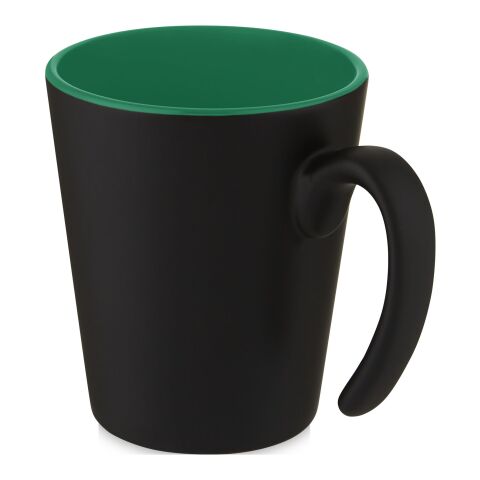 Oli 360 ml ceramic mug with handle Standard | Green-Solid black | No Branding | not available | not available