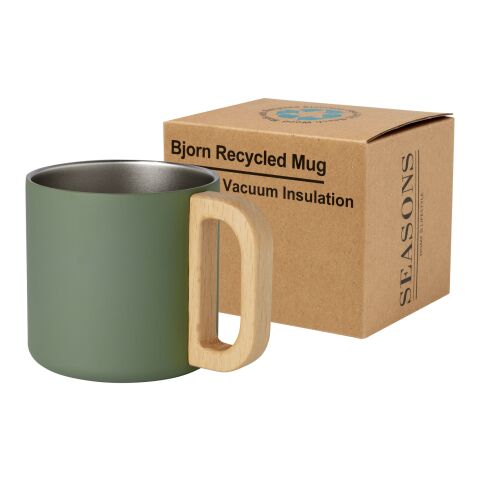 Bjorn 360 ml RCS certified recycled stainless steel mug with copper vacuum insulation Standard | Heather green | not available | No Branding | not available | not available
