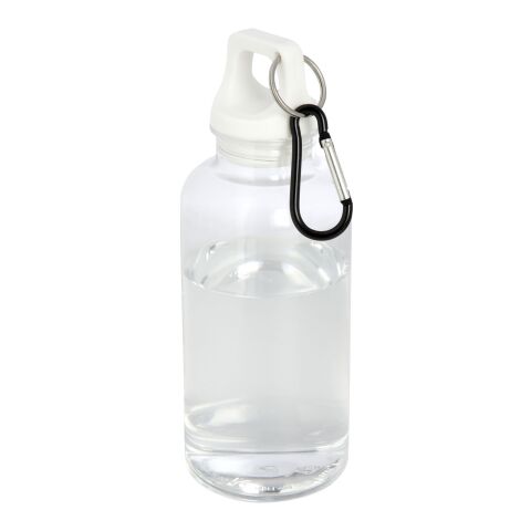 Oregon 400 ml RCS certified recycled plastic water bottle with carabiner White | No Branding | not available | not available