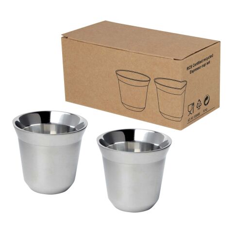Duo 80 ml RCS certified stainless steel espresso cup set Standard | Silver | No Branding | not available | not available