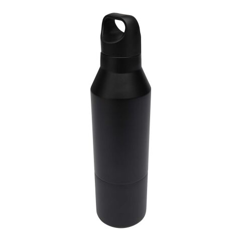 Odessy 600 ml RCS certified recycled stainless steel insulated bottle with 300 ml cup Standard | Solid black | not available | No Branding | not available | not available