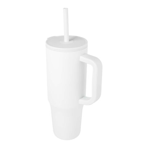 Brady 900 ml RCS certified insulated tumbler with silicone straw Standard | White | No Branding | not available | not available