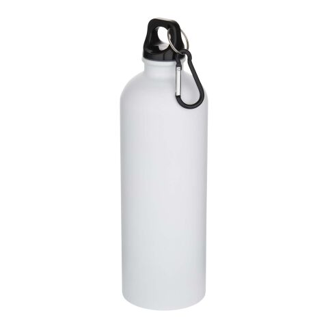 Oregon 750 ml matte RCS recycled single wall stainless steel water bottle with carabiner Standard | White | No Branding | not available | not available