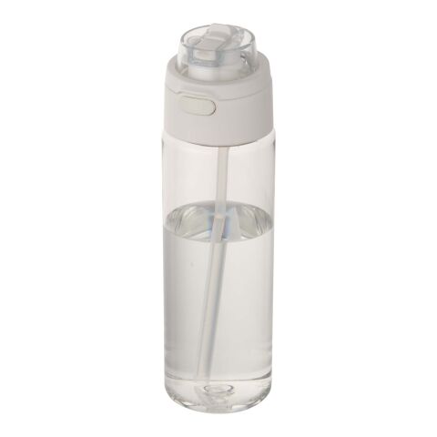 Theron 700 ml RCS recycled plastic water bottle with dual function lid and flip straw White
