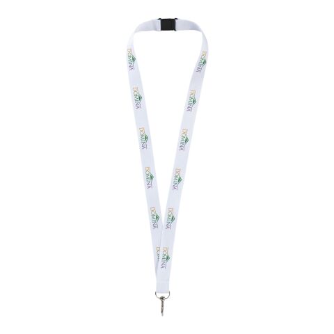 Lago lanyard with break-away closure Priority | White | 1-color Screen Print | both straps | 300 mm x 15 mm | not available