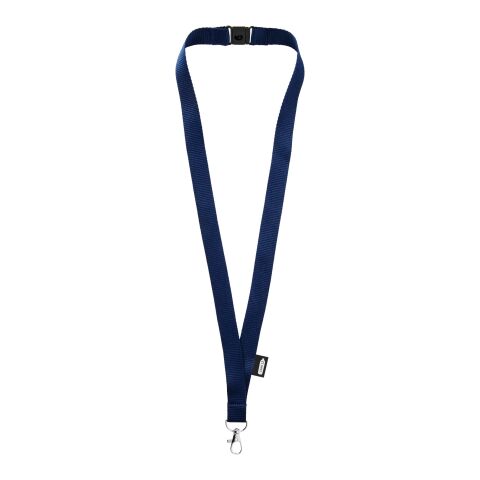 Tom recycled PET lanyard with breakaway closure Standard | Deep blue | No Branding | not available | not available | not available