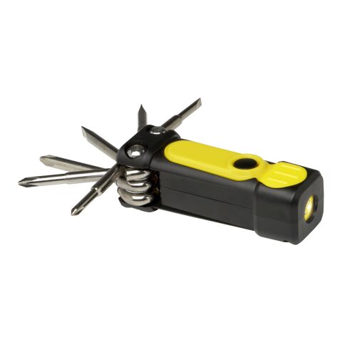 Octo 8-in-1 RCS recycled plastic screwdriver set with torch Standard | Yellow | No Branding | not available | not available