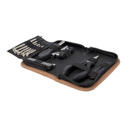 Spike 24-piece RCS recycled plastic tool set with cork pouch Standard | Natural | No Branding | not available | not available