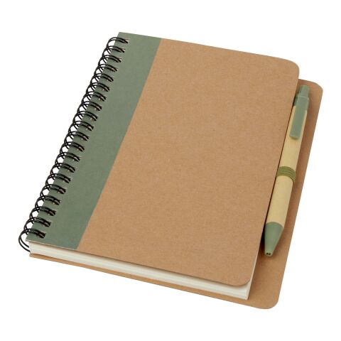 Priestly recycled notebook with pen Standard | Heather green-Natural | No Branding | not available | not available | not available