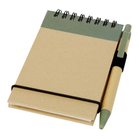 Zuse A7 recycled jotter notepad with pen Standard | Heather green-Natural | No Branding | not available | not available | not available