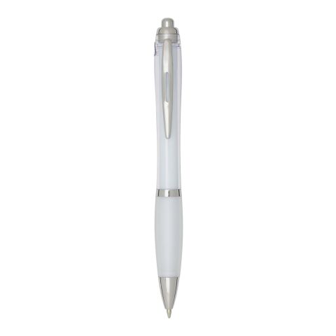 Nash RCS recycled plastic ballpoint pen with coloured barrel and grip (black ink) Standard | White | No Branding | not available | not available