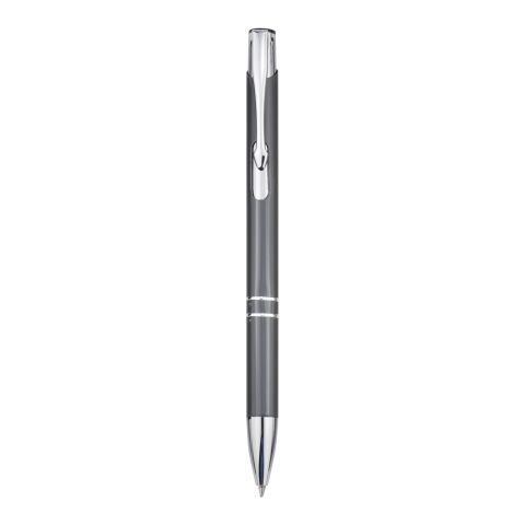Blue Ink Moneta Aluminium Click Ballpoint Pen Standard | Grey | No Branding | not available | not available