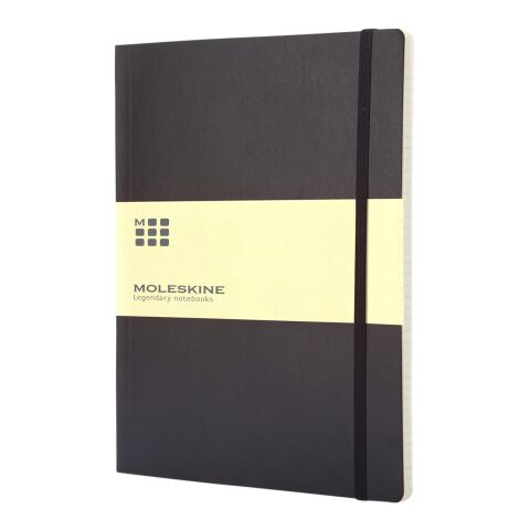 Moleskine Ruled XL Soft Cover Notebook Standard | Solid black | Paper Print | paper band | 470 mm x 55 mm