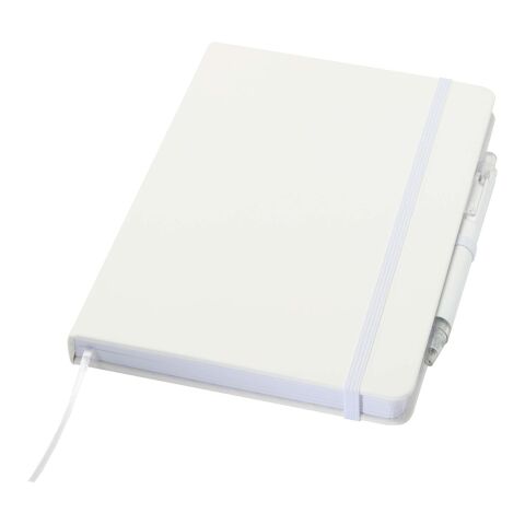 Spectrum A5 recycled notebook and ballpoint pen set White