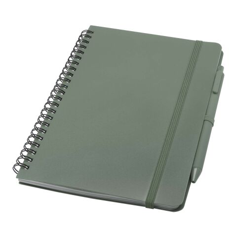 Thalaasa A5 ocean-bound hard cover notebook with ballpoint pen (black ink) Standard | Heather green | No Branding | not available | not available