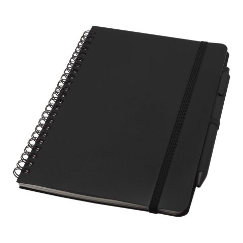 Thalaasa A5 ocean-bound hard cover notebook with ballpoint pen (black ink) Standard | Solid black | not available | No Branding | not available | not available