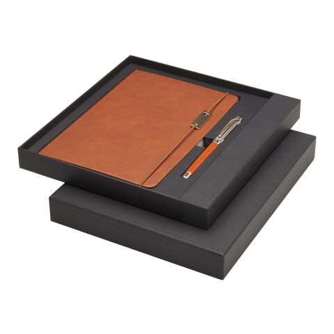 Legato A5 notebook with ballpoint and rollerball pen set Standard | Brown | No Branding | not available | not available