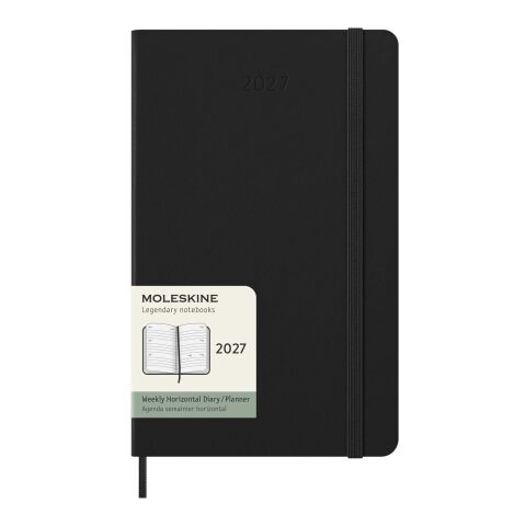Moleskine horizontal hard cover 12 month L weekly planner Standard | Solid black | not available | No Branding | not available | not available