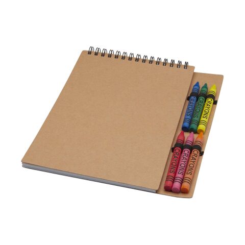 Doodle A5 spiral soft cover notebook and crayon set Standard | Natural | Not applicable | No Branding | not available | not available