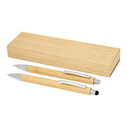 Oblys bamboo ballpoint pen and mechanical pencil set (black ink) Standard | Natural | Not applicable | No Branding | not available | not available