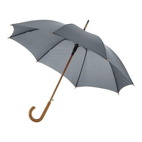 Kyle 23" auto open umbrella wooden shaft and handle Standard | Grey | not available | No Branding | not available | not available | not available