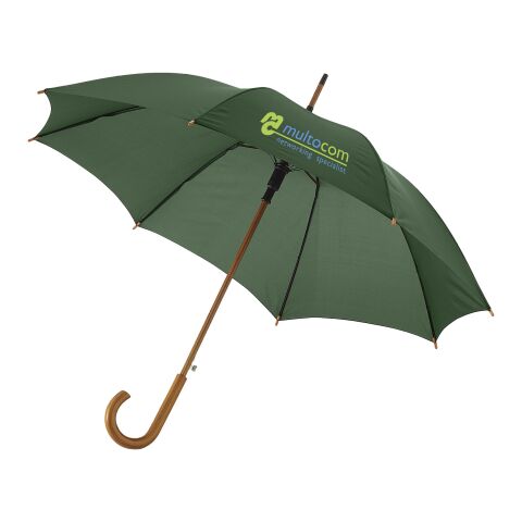 Kyle 23" auto open umbrella wooden shaft and handle Standard | Forest green | not available | No Branding | not available | not available | not available