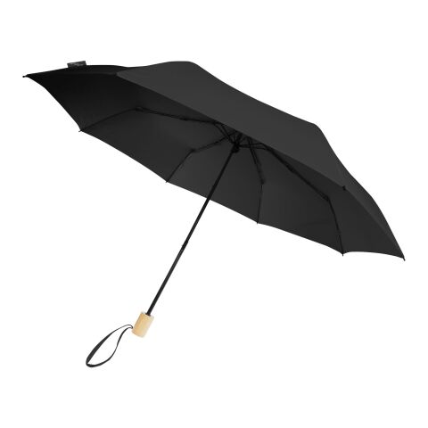 Birgit 21&#039;&#039; foldable windproof recycled PET umbrella Standard | Solid black | No Branding | not available | not available | not available