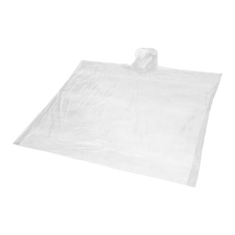 Mayan recycled plastic disposable rain poncho with storage pouch Standard | White | No Branding | not available | not available