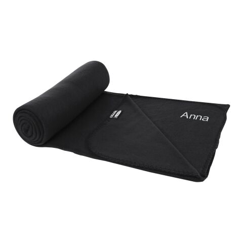 Willow RPET polar fleece blanket Standard | Solid black | No Branding | not available | not available | not available