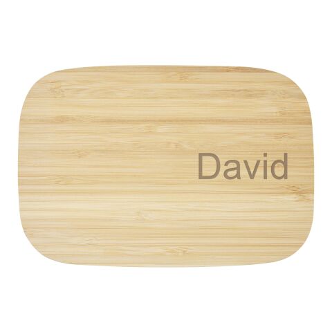 Tite stainless steel lunch box with bamboo lid Standard | Natural-Silver | 1-color Pad Print | lid | 55 mm x 55 mm