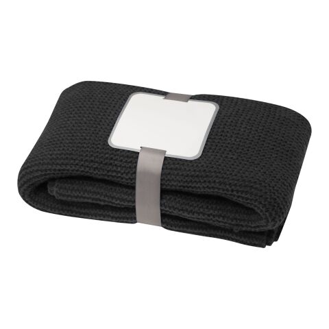 Suzy 150 x 120 cm GRS polyester knitted blanket Solid black | Not applicable | No Branding | not available | not available | not available