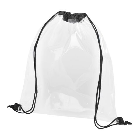 Lancaster transparent drawstring backpack Standard | Solid black-White | No Branding | not available | not available