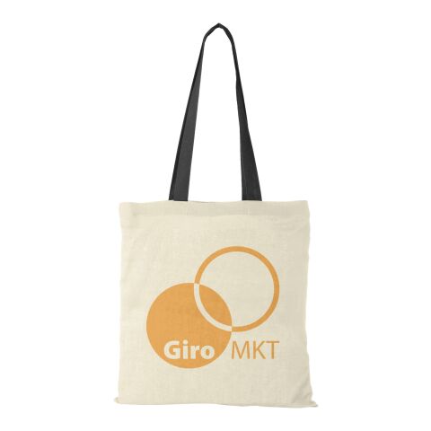 Nevada 100 g/m² cotton tote bag coloured handles Standard | Natural-Solid black | No Branding | not available | not available | not available