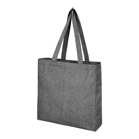 Pheebs 210 g/m² recycled gusset tote bag Standard | Heather black | No Branding | not available | not available | not available
