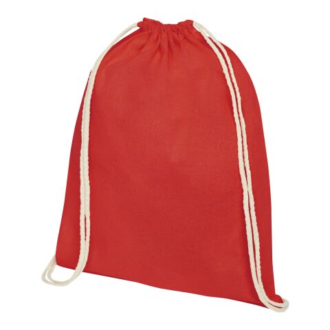 Oregon 140 g/m² cotton drawstring backpack Standard | Red | No Branding | not available | not available | not available