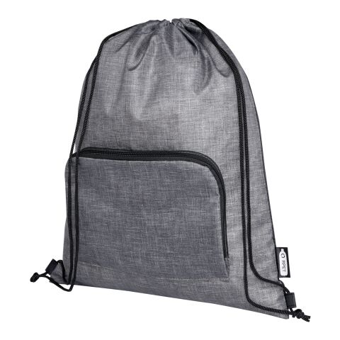Ash GRS recycled foldable drawstring bag 7L Standard | Heather grey-Solid black | No Branding | not available | not available | not available