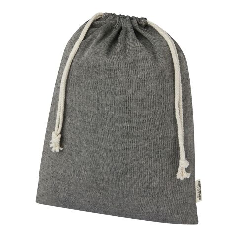 Pheebs 150 g/m² GRS recycled cotton gift bag large 4L Standard | Heather black | Not applicable | No Branding | not available | not available | not available